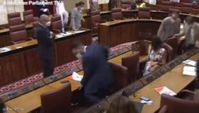 هرج ومرج في جلسة في البرلمان والسبب فأر (فيديو)